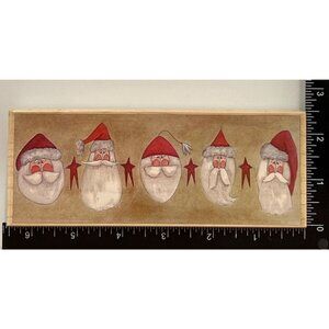 80360 Santa & Stars Wood Rubber Stamp STAMPS HAPPEN FIDDLESTIX PENNY LANE